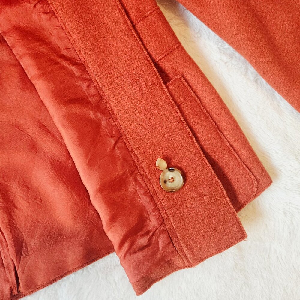 Akris Punto Women's Jacket Blazer Wool Angora Orange Size 14 - Picture 5 of 7